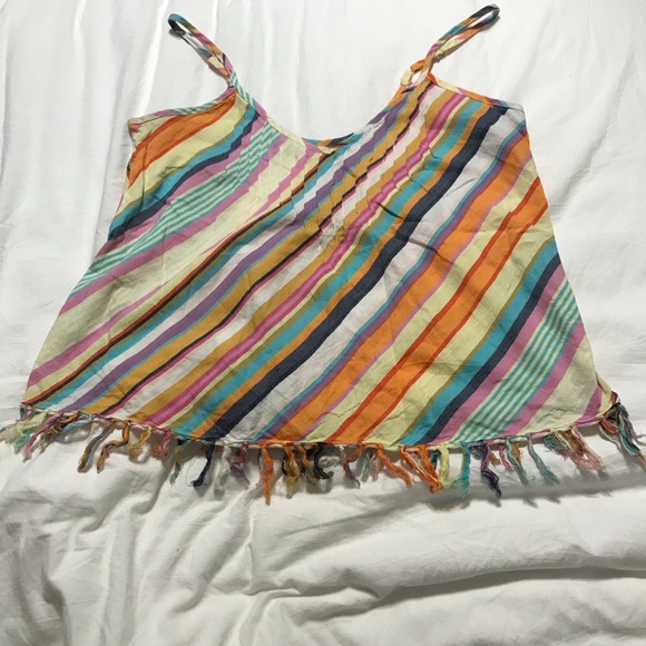 American Rag Tops - AMERICAN RAG fringe tank top